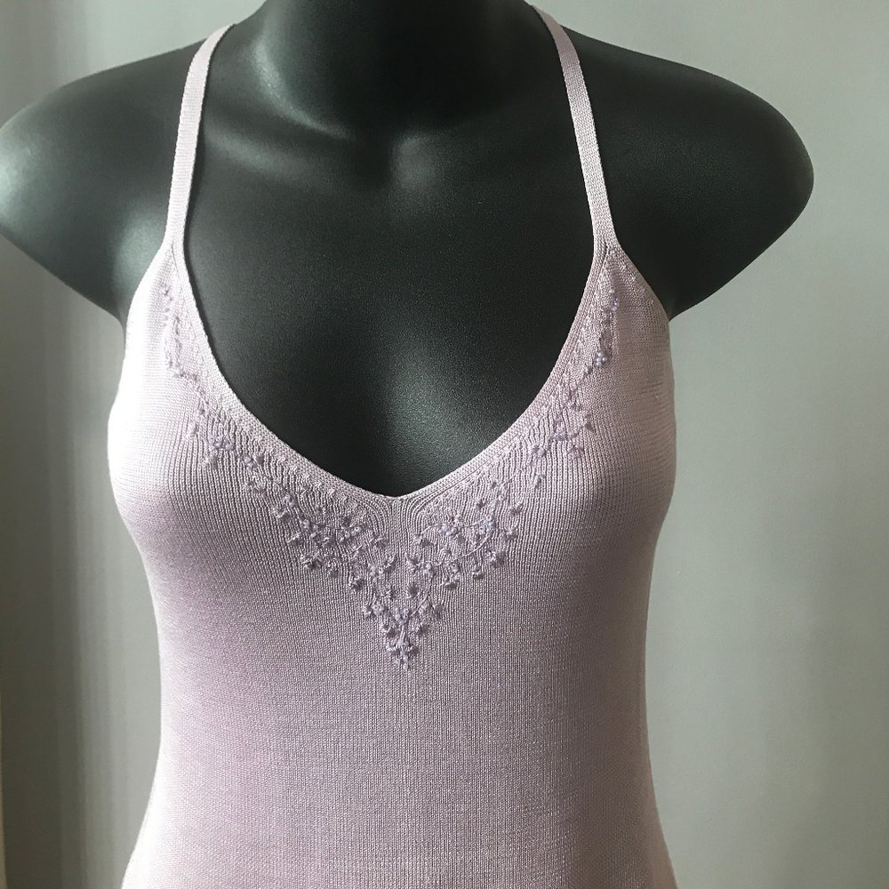 Collette Dinnigan Lavender Silk Knit Cami_M